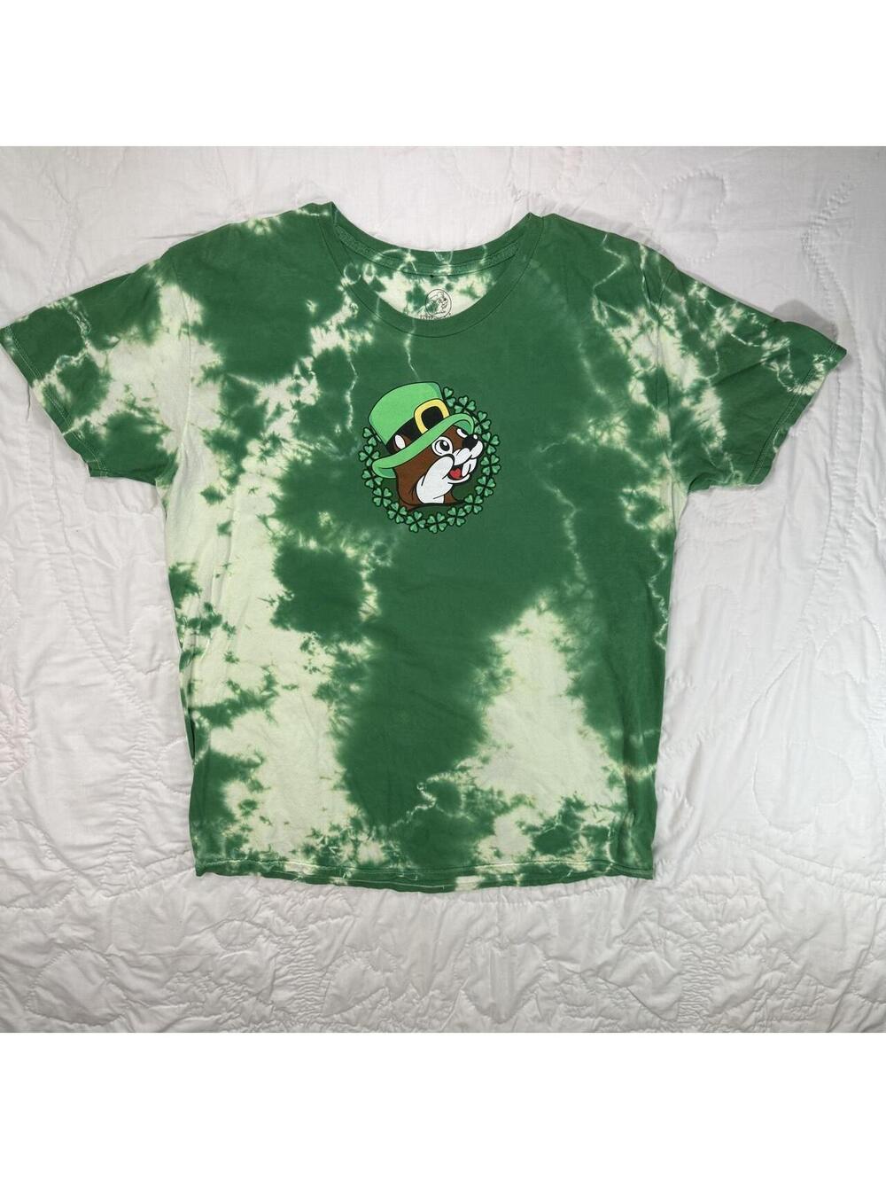 Buc-ee's green tie-dye St. Patrick's Day T shirt Size XL #stpatricksday
